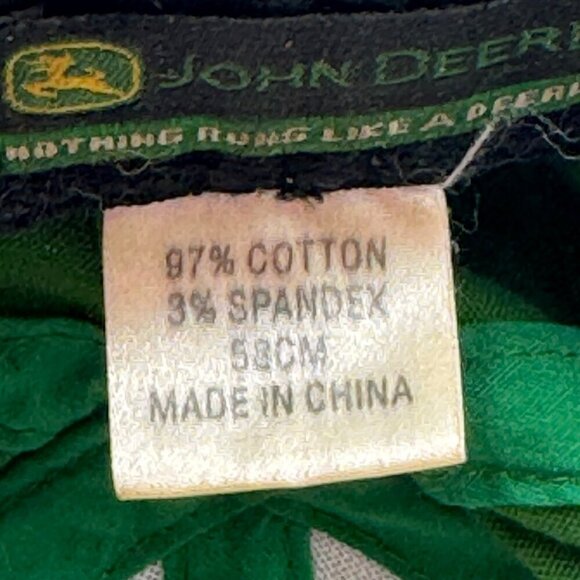 John Deere Green/Yellow Baseball Cap 97% Cotton 3% Spandex Mens - Picture 7 of 7